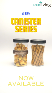 ECO LIVING 450/650/1100ml Twist-Lock Transparent Round Canister Food Storage Jar Bekas Kuih Biskut ECO-434435436