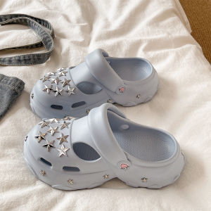 QIAOHUI | Sweet and Cool Star Studded Thick Sole Increase Height Two Way Slip-resistant Sandals