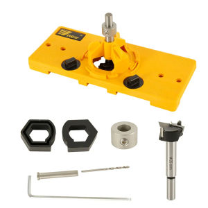 Concealed 35MM Cup Style Hinge Jig Boring Hole Drill Guide + Forstner Bit Wood Cutter Carpenter Woodworking DIY Tools