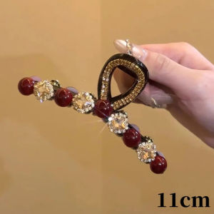 Elegant Luxury Water Diamond Hair Claw Womens Shark Clamp Stylish Hair Accessories High End Headwear Fashionable Hairpins