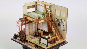Emerie Yara DIY Miniature Dollhouse Karuizawas Forest Holiday with Dust Cover LED Lights and Music Box