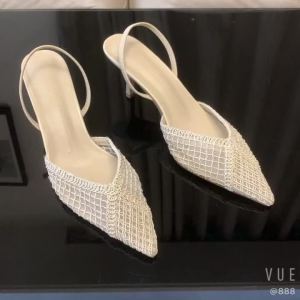 2026 Mesh Woven Brand Pumps Women Summer Fashion Pointed Toe Thin Heels Designer Shoes Elegant Banquet Dress Shoe Zapatos Mujer