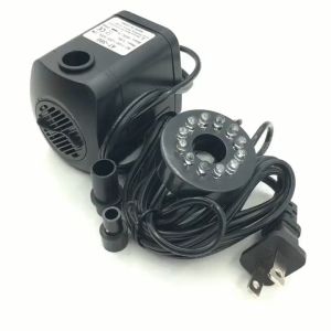 Máy bơm chìm không chổi than 15W kèm đèn led nhiều màu dùng cho đài phun nước mini bể cảnh tiểu cảnh AT380