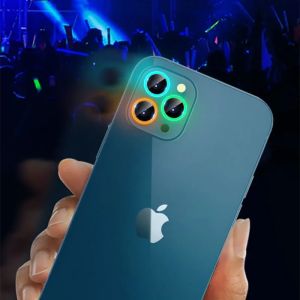 2-3Pcs Luminous Lens Glass Protector For IPhone 14 15 16 Pro Max 16Pro Glowing Camera Glass Metal Ring For IPhone 16 15 Pro Max