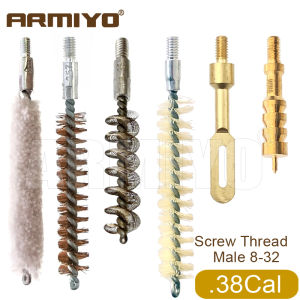 Armiyo .17Cal ~ 12GA Bronze Hose Hard Pipe Hunting Cleaning Gun Brush Cotton Swabs 4mm/5mm Rod Puller Holder Copper Tip Jag