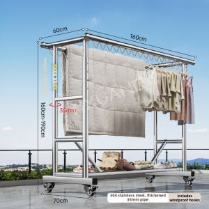 YIXUAN | Foldable and Extensible Stainless Steel Clothes Drying Rack Windproof