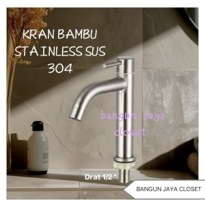 Keran bambu 18 cm stainless SUS 304 Kran wastafel minimalis us-ws1201b-b