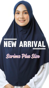 Tudung Sarung Moscrepe Awning Scuba | Plus Size S hingga 3XL | Warna Hitam & Biru Gelap