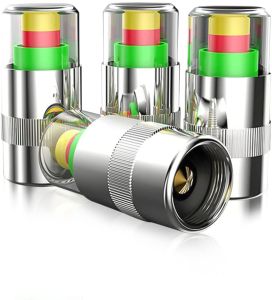 4Pcs/set 2.4 Bar Car Tire Pressure Monitor Valve Stem Caps Sensor Indicator 3 Color Eye Alert Tire Pressure Monitoring System Car Accessories
