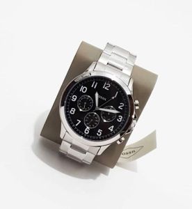 [Auth] Đồng hồ nam Fo.ssil  mặt đen lịch ngày tuần   Case 48mm mỏng 11mm