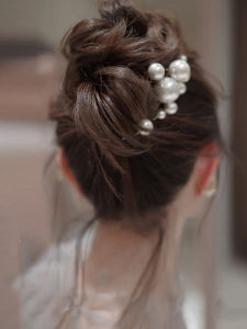 New Bridal Headdress U-Shaped Fresh Hairpin Large and Small Pearls Hairpin Beautiful Wedding Dress Hair Accessories U-Clip Wedding