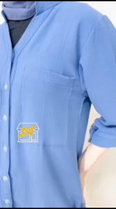 Atasan Kemeja Leher V Neck / Blouse Kemeja Polos Wanita Lengan 7/8 / Baju Cewek Korea Style Terbaru