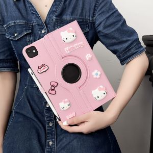 Kitty Cat Cartoon iPad Air 6 Protective Case: 360° Rotation & Anti-Fall