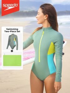 Speedo | Flattering Long Sleeve One-Piece Swimsuit for Curvier Figures