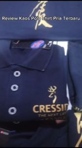 Kaos Polo Shirt Kerah Pria Cressida Terbaru & Kaos Polo Casual Distro Logo Text Gold