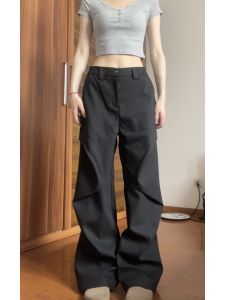 Quần Ống Rộng Cạp Cao Thường Ngày Cho Nữ Mùa Hè 175cm Cao Hơn Phiên Bản Mở Rộng 180cm Quần Ống Rộng Dài Đến Sàn