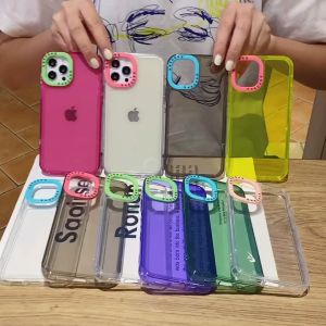HOHO เคสกระแทกใสสีเรืองแสง ใช้สำหรับ iPhone 6/7/8 Plus/XS/XR Max/SE 11/12/13/14 Pro Max 14 Plus ผู้ชาย และไอโฟน กรณีโทรศัพท์สี เพื่อกระแทก เคสใสรุ่นสำหรับ