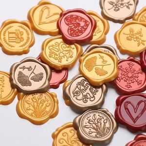 10 PCS Vintage Sealing Stamp Sticker Envelope Sealing Sticker Fire Lacquer Wax Seal