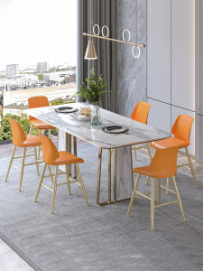 Rotatable Front Bar Stool High-Stand Metal Bar Chair for Home and Office Light Luxury Design Bar Table Chair