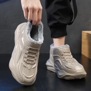 Fashion Sports Mens Snow Boots Winter Waterproof Anti Slip Thickened Fleece-lined Resistant Warm Cotton Shoes Christma Gifts ﻿