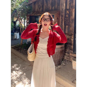 Flap Red Blouse Light Summer Wear
