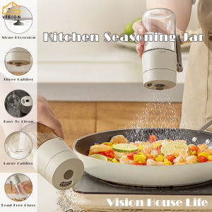 Vision ถังเครื่องปรุงเชิงปริมาณ0.5กรัมต่อการกดเกลือที่เขย่าพริกไทยผงพริกไทยปากคู่ขวดปรุงรสชนิดกดโถใส่เครื่องปรุงกันความชื้น