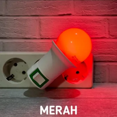Lampu Tidur 3 Watt Warna Komplit Dengan Fitting Colok Saklar