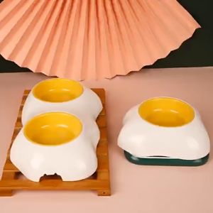 Bát ăn cho chó mèo chống lận hình Ốp la siêu dễ thương