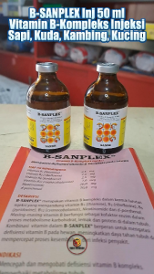 B-Sanplex Inj. 50 ml | Vitamin B-Kompleks untuk Sapi Kuda Kambing Anjing Kucing Babi Kelinci
