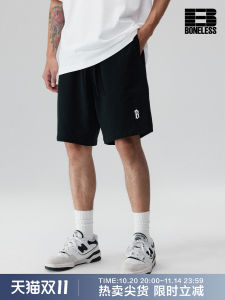 BONELESS Basic Logo Font Sports Shorts Loose Five-Quarter Casual Sweatpants Trendy High Street Summer Cotton Youth Leisure
