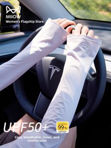 miiow | Womens Ice Sleeve Sun Protection Arm Covers 2025 New Summer UV Protection Silk Cooling Driving Arm Covers Nylon Fabric