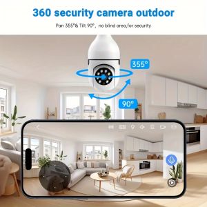 WiFi E27 Bulb Surveillance Camera: 360° Rotation & Night Vision Wireless Home Security