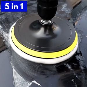 5 in 1 Car Polishing 4 " Pad Buffing Waxing Wool Plat Wave 4 Pad Polish Sponge Cutting Polishing Finishing Pad Car Care