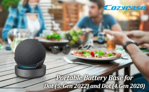Cozycase Portable 10000mAh Battery Base for Echo Dot 5th Echo Dot 4th Gen Power Bank for Smart Speaker Stand
