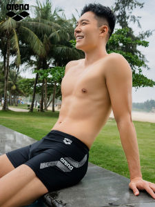 Arena Arena Boxer Swimming Trunks Mens New Arrival Summer Plaid Sports Swimwear Swimsuit Boys Stretch Swimming Trunks