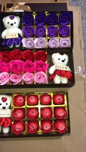 Hộp Quà Tặng Hộp Hoa Hồng Sáp Kèm Gấu Sang Trọng Quà Valentine 14/2 8/3 20/10