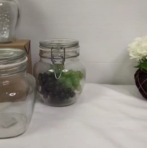 โหลแก้ว 1000ml โหลแก้วสูญญากาศ ขวดโหลแก้วมีฝาปิด ฝาปิดสนิท