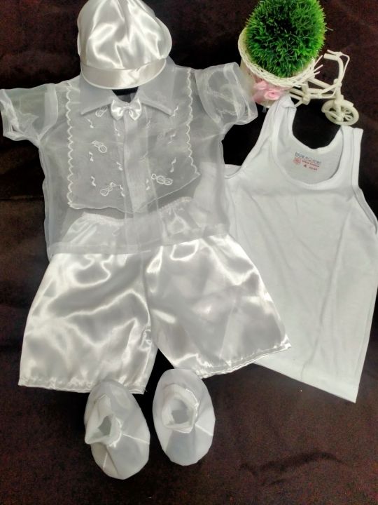 Christening outfit for baby boy complete set with sando