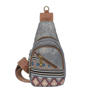 YIMOYICAI | Retro Ethnic 2026 New Canvas Denim Crossbody Chest Bag