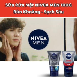 Sữa Rửa Mặt NIVEA MEN Bùn Khoáng Sáng Da Mờ Thâm Chính hãng.