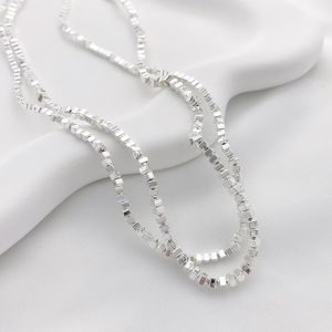 Handmade DIY Gold Plated Black Gallstone Beads Small Golden Fragments Alloy Square Beads Bracelet Necklace Stringing Material Accessories