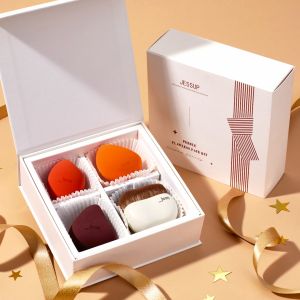 Cọ nền Jessup cọ Kabuki đầu phẳng và mút trang điểm để che khuyết điểm tán phấn má hồng đánh phấn phủ kèm hộp quà tặng T505