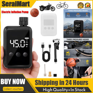 Portable Air Compressor Mini Rechargeable Electric Vehicle Compressor Pump 150PSI Air Pump With Digital Display LED Lights C-Type 5 Modes Tyre Inflator For Motorcycles Bicycles And Balls