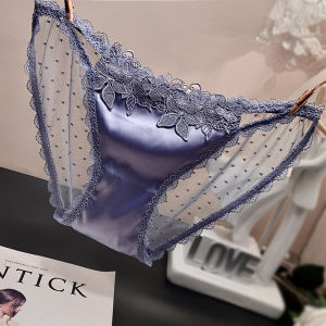 Lace Embroidered Hollow Seamless Transparent Temptation Ladies Briefs