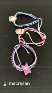 STIPA Gelang Kepang Mote Karakter Warna Adjustable Bisa Dibesarkecilkan Bracelet Bangle Tangan Wanita Pria Anak MACRASAN LZ