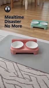 Pet Food Bowl-Dog Cat Medium Lightweight Pet Food For Cats and Dogs-Single/Double Bowl