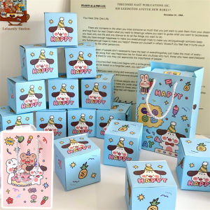 กล่องของขวัญป๊อปอัพปาร์ตี้วันเกิด6ชิ้น/ชุดซองจดหมายสีแดงพับได้แบบ DIY กล่องเด้งสุดเซอร์ไพรส์