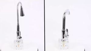 Vòi rửa chén đường lạnh chất liệu đồng mạ NIKEN cần mềmcổ bi xoay 360 độđầu vòi hình loa với 2 chế độ xả nước