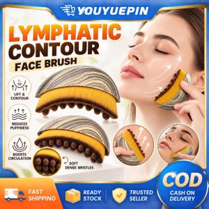 YOUYUEPIN Face Lymphatic Drainage Massager Brush Reduce Puffiness Jawline Chin Contour Facial Sculpting Skin Care Tool Soft Bristle Dry Massage Brush