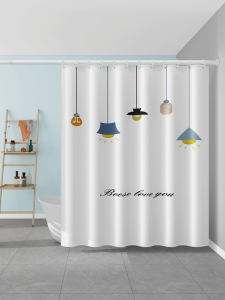 Shower Curtain Suit Punch-Free Toilet Partition Curtain Waterproof Mildew-Proof Shower Curtain Cloth Bathroom Waterproof Curtain Portiere Curtains